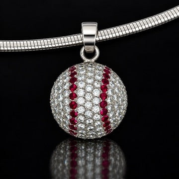 Estate Professional Baseball Player Jack Howell 3.00ct. Diamond & Fine Ruby Platinum Necklace (1 of 1)