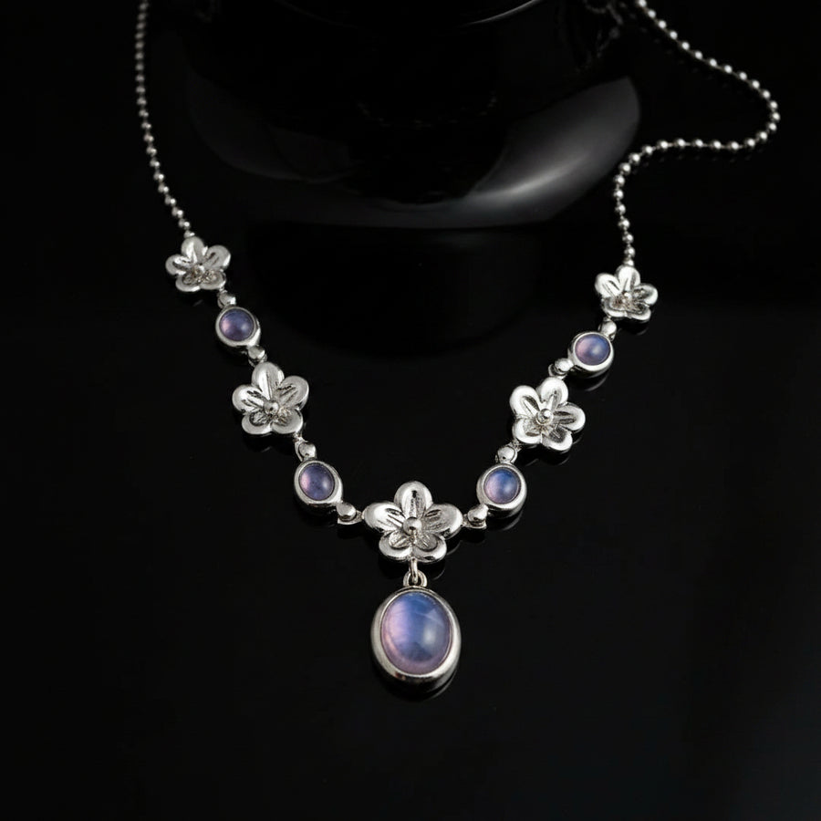 Estate Rare Color Change Cat's Eye Natural Alexandrite Platinum Necklace