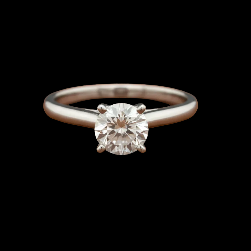 Diamond and 14K White Gold Solitaire Ring