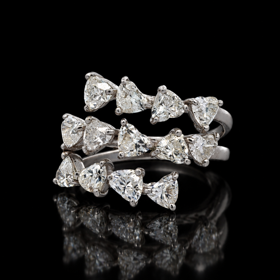 Estate 2.47cttw Heart Shape Cut Diamond Platinum Ring