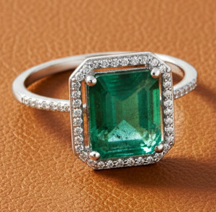 Effy Collection - Emerald 2.95ct & Diamond Emerald Cut 18K White Gold Ring 15106