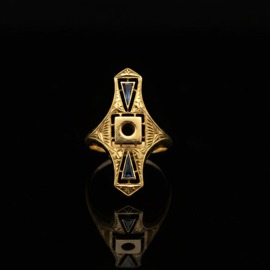 Sapphire 18K Yellow Gold Semi Mount