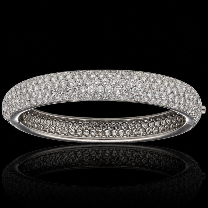 Estate Cartier 25.35 cttw Platinum Diamond Bangle