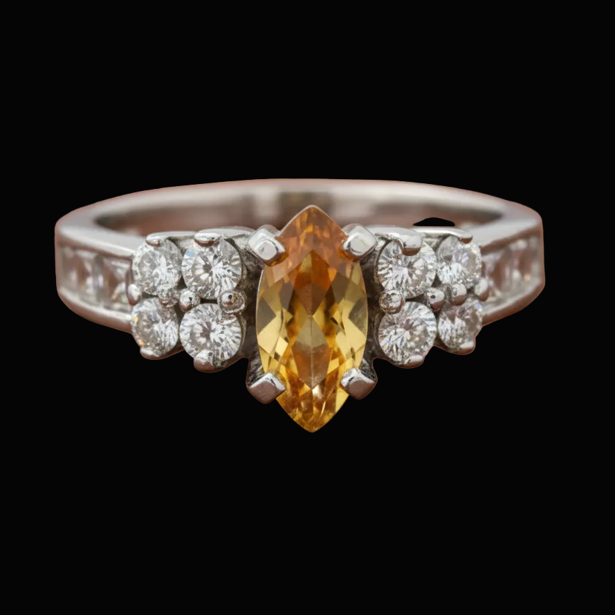 Uni Design Citrine and Diamond Ring 14852
