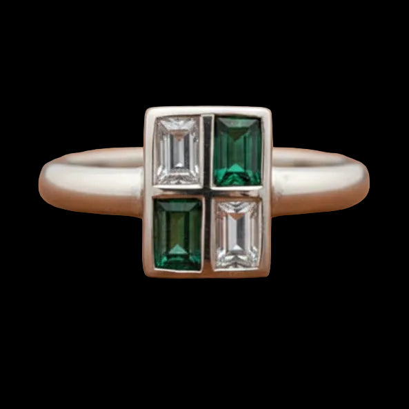 Estate Emerald and Diamond Ring 15273