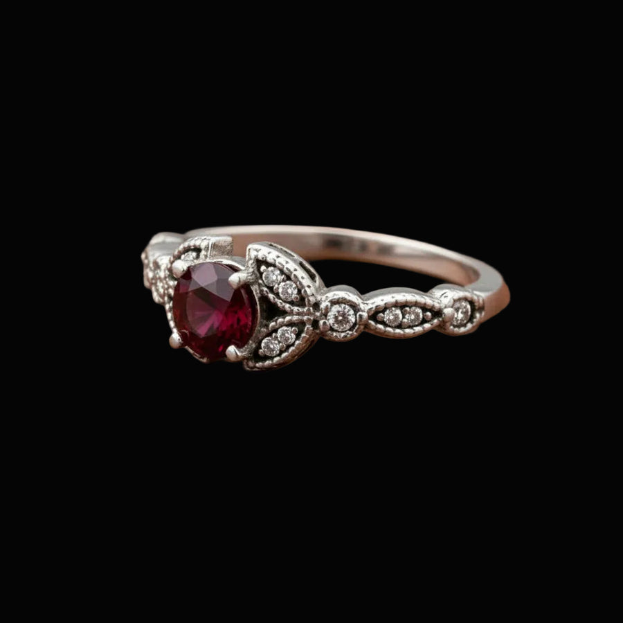 Ruby, Diamond and 14K White Gold Ring