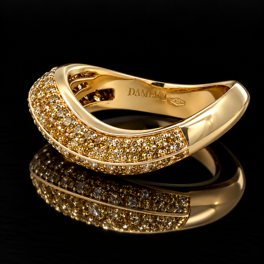 Estate Casa Damiani Yellow Sapphire 18K Yellow Gold Ring