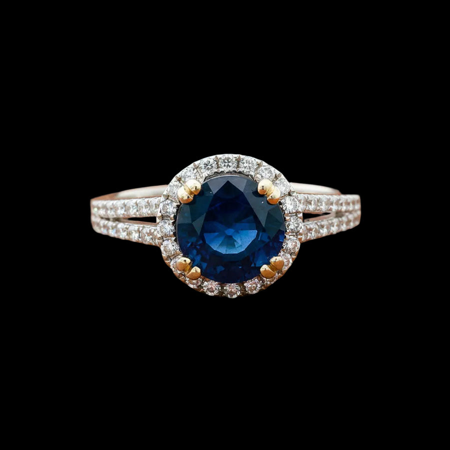 Designer Venetti 1.73 ct Sapphire and Diamond Halo Ring 14766