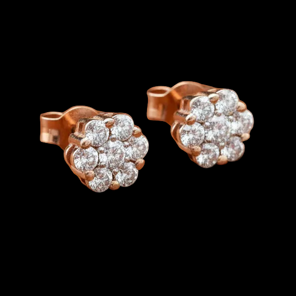 Maya Lianna Diamond and 14K Rose Gold Cluster Earrings
