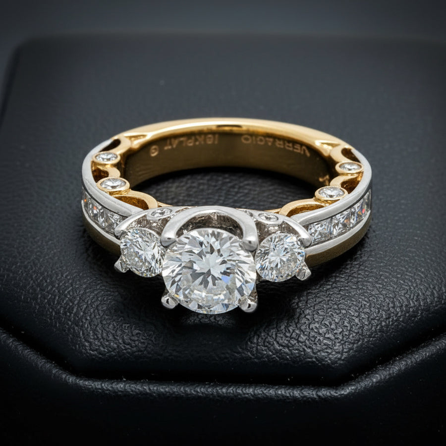 Verragio 1.0 ctw Diamond and 18K Yellow Gold and Platinum Semi Mount Ring
