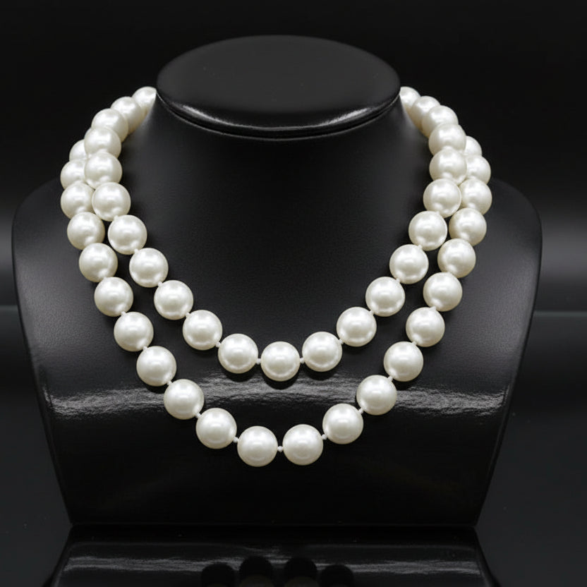 Estate South Sea Pearl 13 x 13.60 mm and Diamond 38" Necklace (18K)