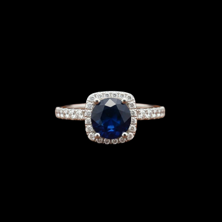 Designer Leo Schachter 2.25 ct Sapphire Diamond Halo Ring 14769