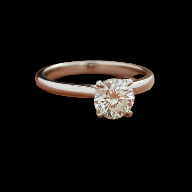 Diamond and 14K White Gold Solitaire Engagement Ring