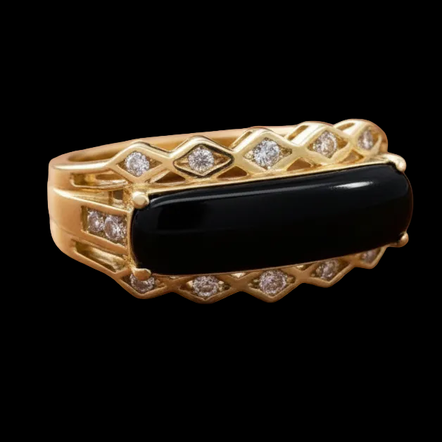 Estate Onyx and Diamond Ring 13153