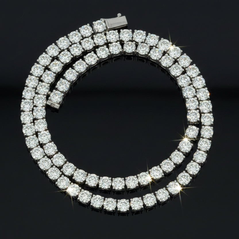 34.27cttw Diamond Straight 14k White Gold Necklace