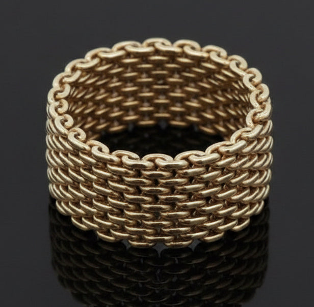 Estate Tiffany & Company Somerset (Mesh) 18kt Yellow Gold Ring