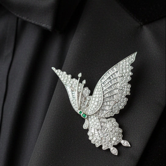 Modern 7.75cttw Diamond Articulating Butterfly 18k White Gold