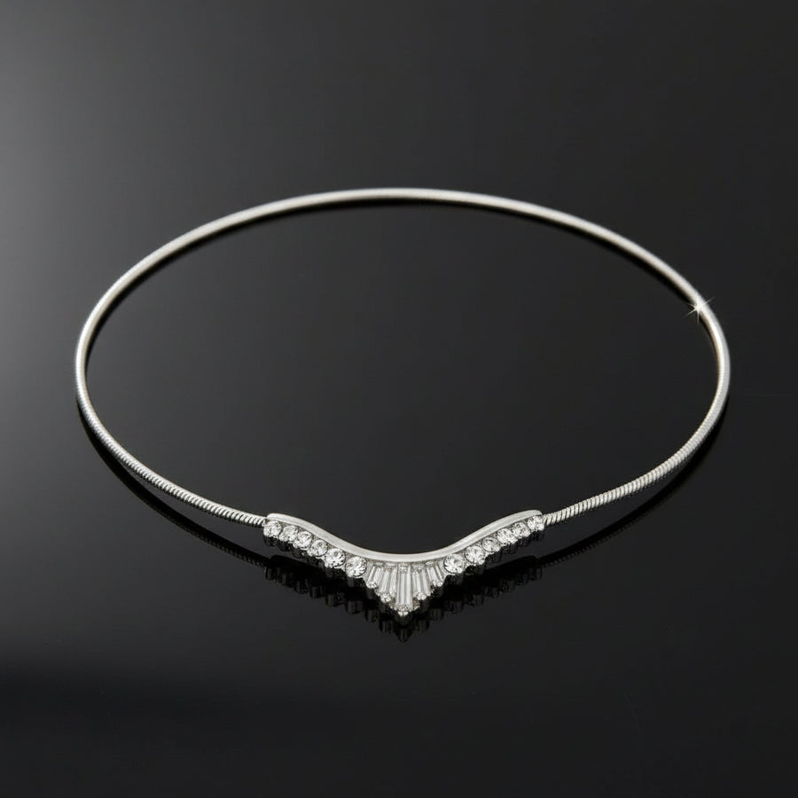 Modern Diamond & Platinum Necklace