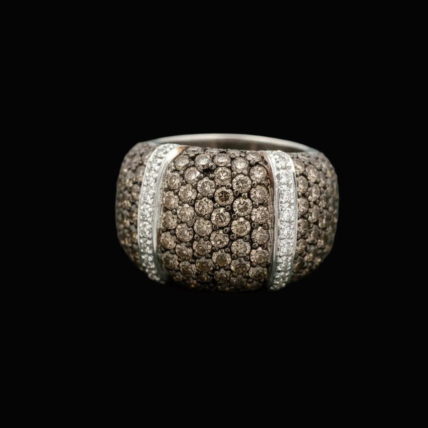Modern 3.00cttw Cognac & White Diaomnd 14kt White Gold Ring