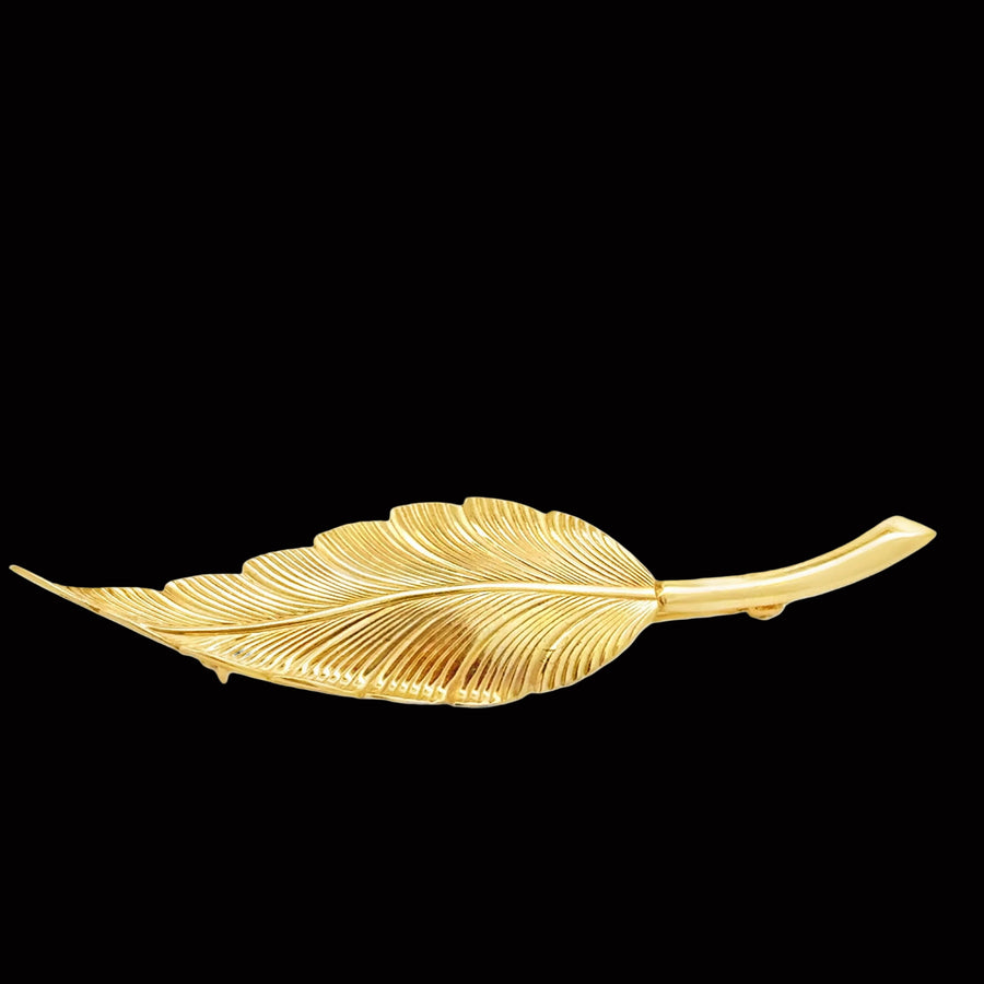 Vintage Tiffany & Co. 14Kt Yellow Gold Leaf Brooch