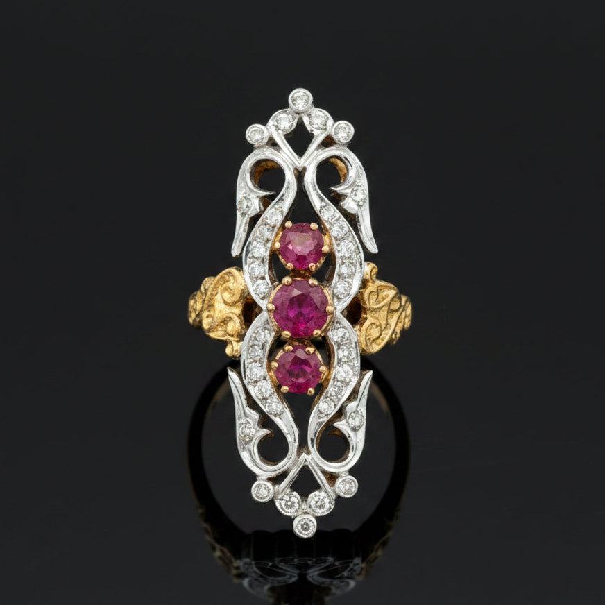 Ruby & Diamond 18k Yellow/White Gold Ring