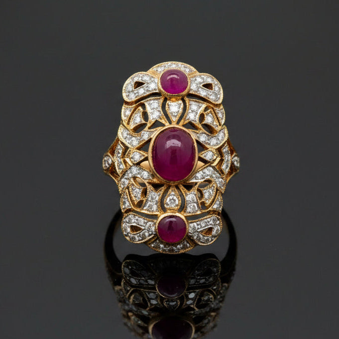 Ruby & Diamond 18k Yellow/White Gold Ring