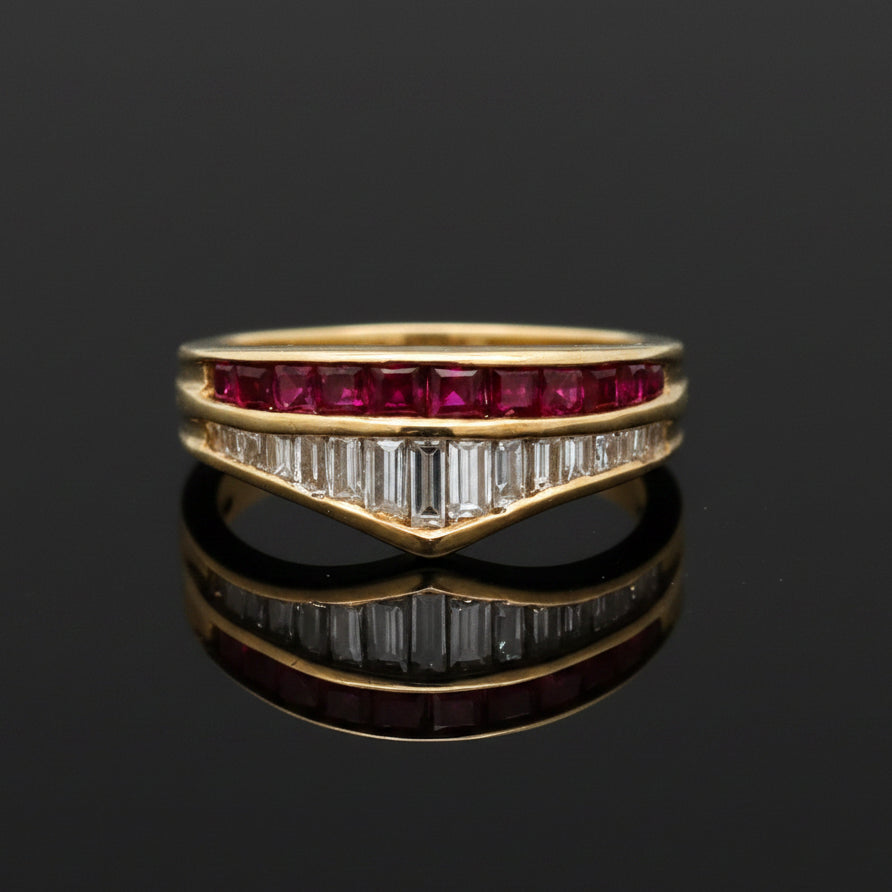 Ruby & Diamond 18k Yellow Gold Ring