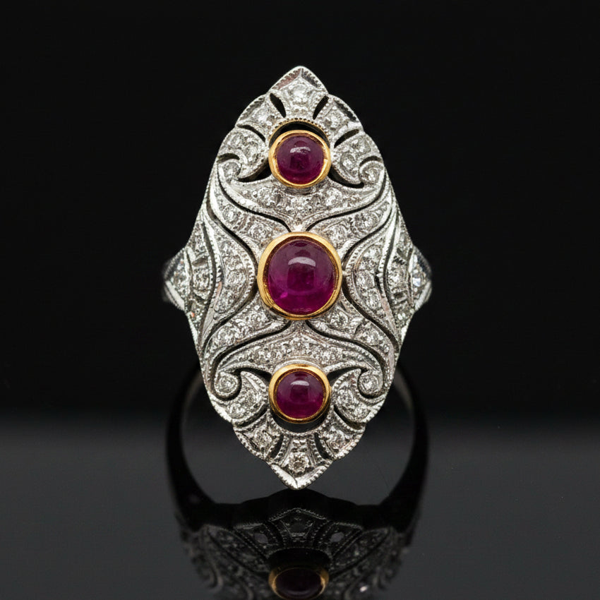 Ruby & Diamond 18k Yellow/White Gold Ring