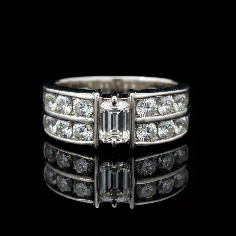 Contemporary Designer Diamond & Platinum Ring