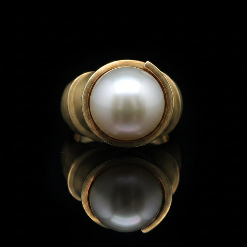 Estate B. Kieselstein Cord South Sea Pearl 18K Yellow Gold Ring