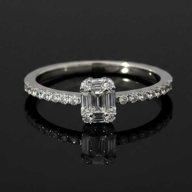Contemporary Diamond & 14K White Gold Ring