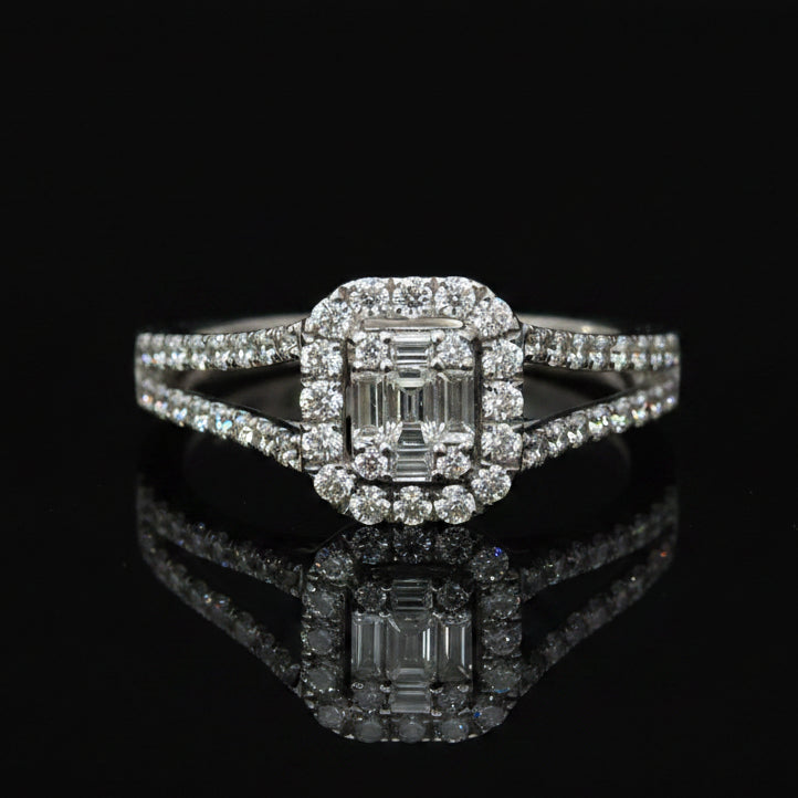 Contemporary Diamond & 14K White Gold Ring