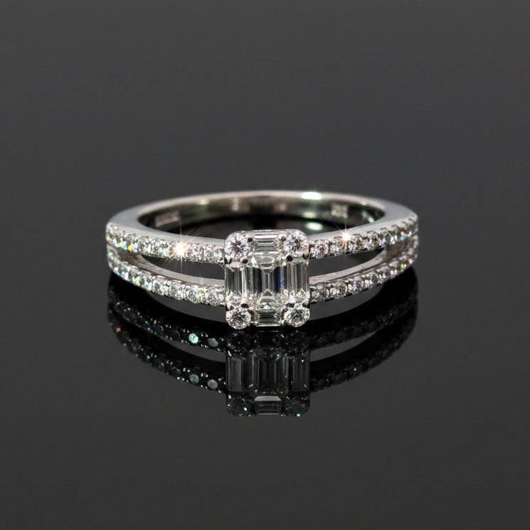 Contemporary Diamond & 14K White Gold Ring