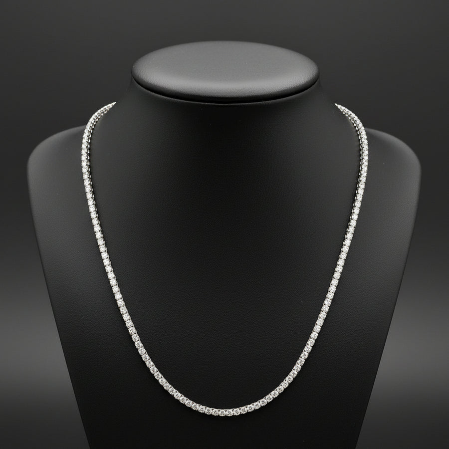 Contemporary 4.85 cttw Diamond Riviera 14K White Gold Graduated Necklace