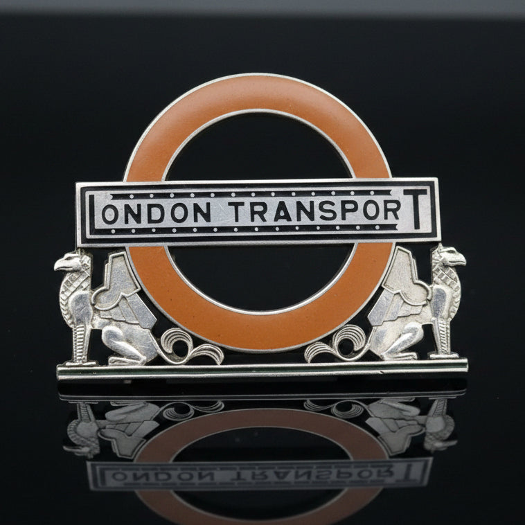 Retro 1930's London Transport Underground Roundel Brooch By W. J. Dingley of Birmingham. Number 3880. Silver