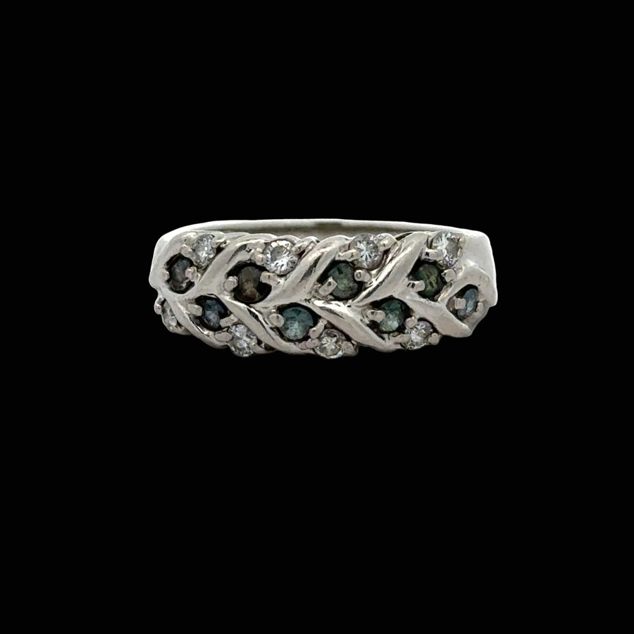 Estate Color Change Alexandrite and Diamond Platinum Ring