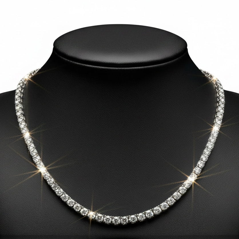 Designer ECH Contemporary 12.33 cttw Diamond 14K White Gold Necklace