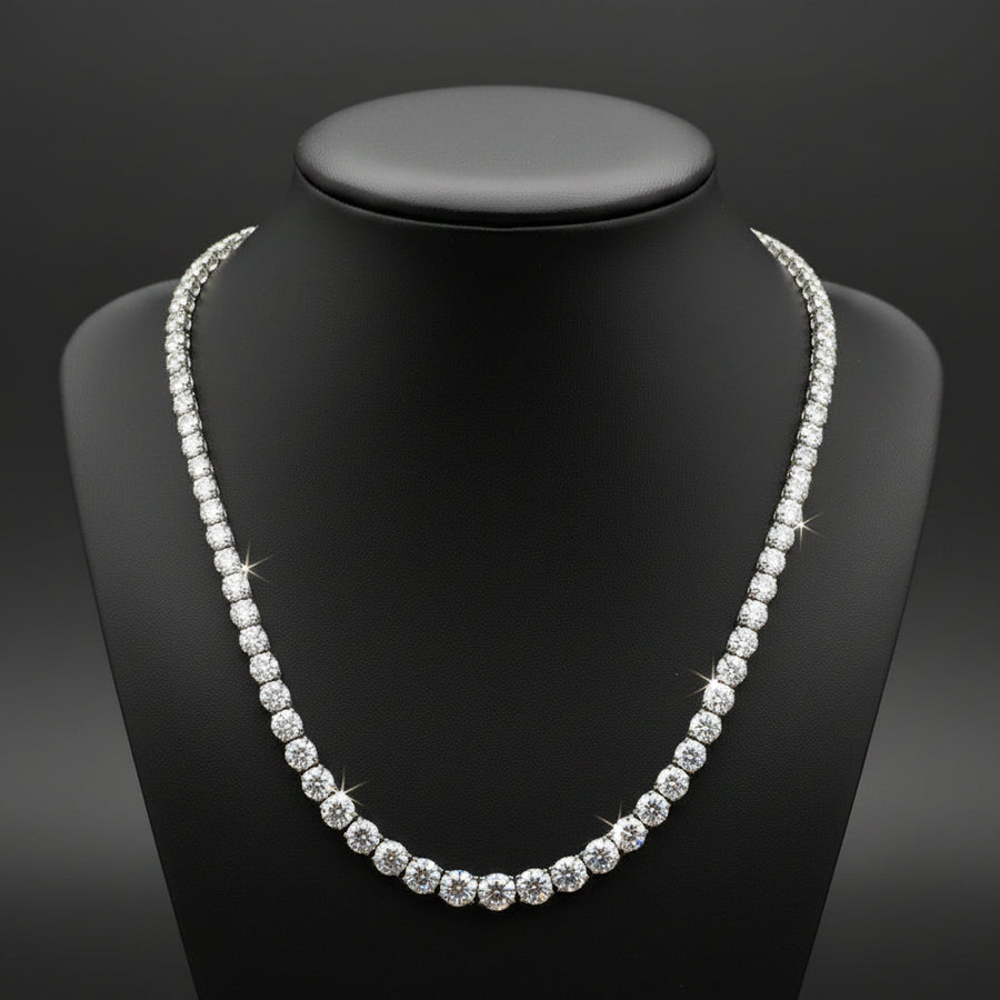Designer ECH Contemporary 6.80 cttw Diamond 14K White Gold Necklace