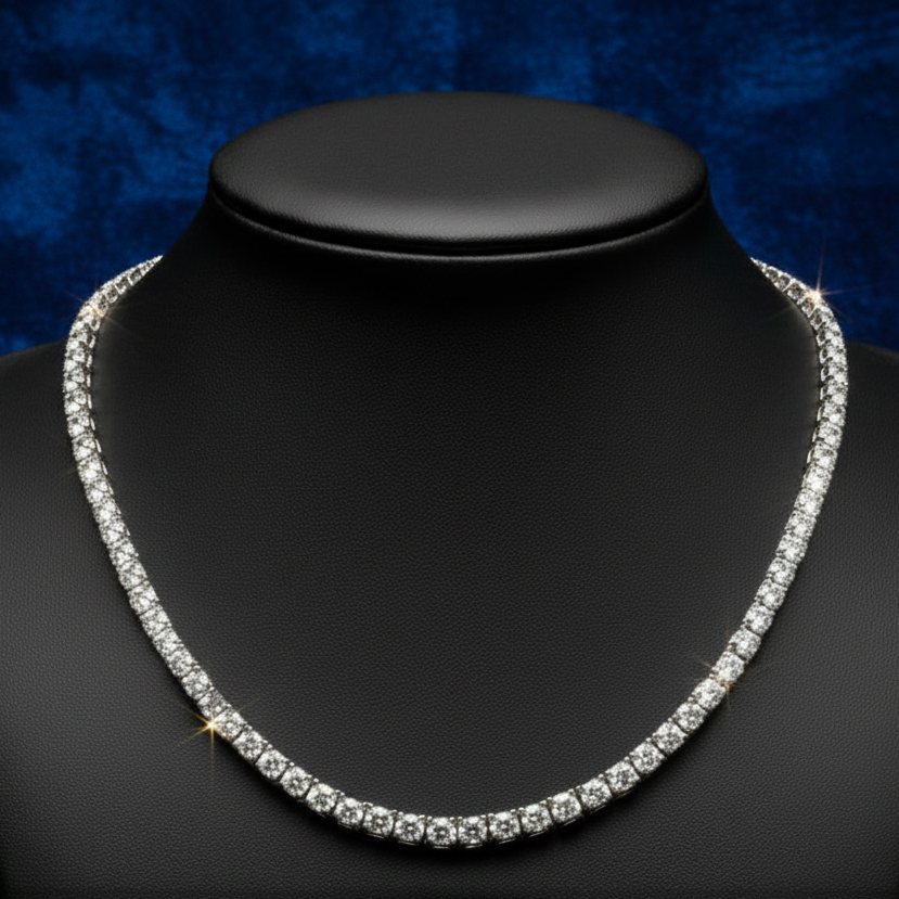 Designer ECH Contemporary 10.63 cttw Diamond 14K White Gold Necklace