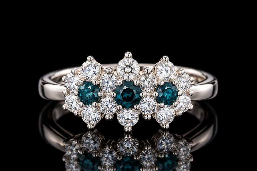 Estate Alexandrite & Diamond Platinum Ring