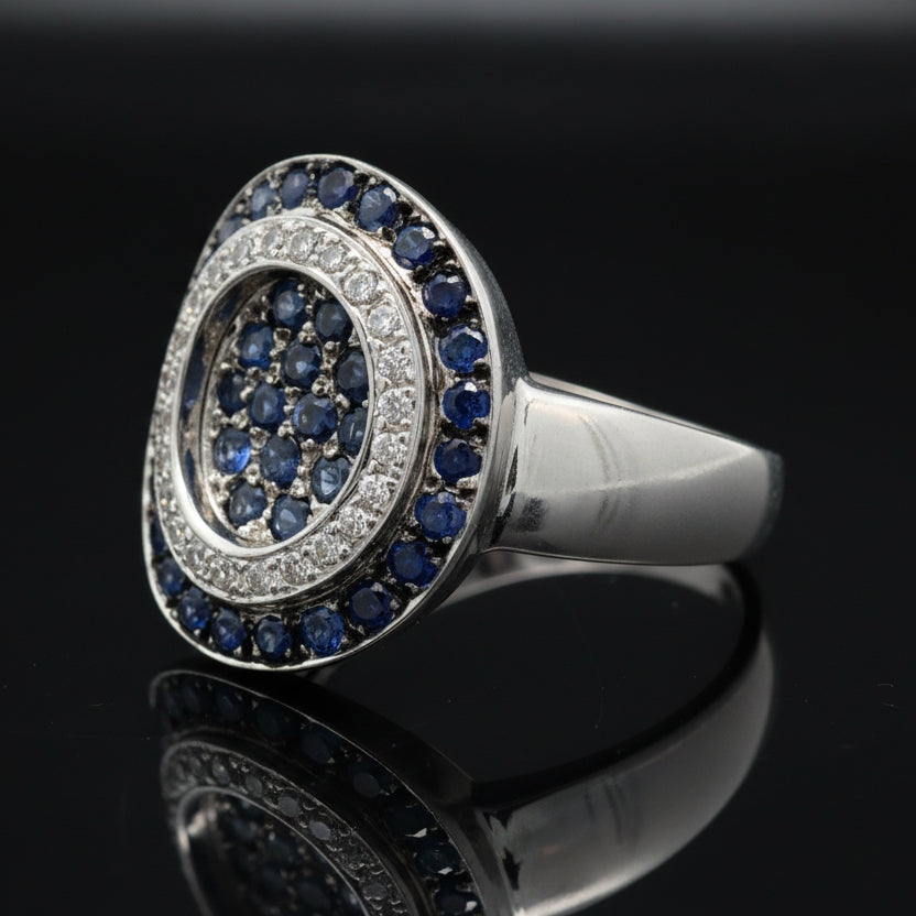 Sapphire and Diamond Platinum Ring